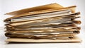 Vintage Document Folder Reveals a Stack of Worn Notes and Documents A Glimpse into the Past Royalty Free Stock Photo