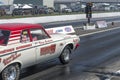 Vintage dodge drag car ready to start at the starting line Royalty Free Stock Photo