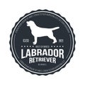 Vintage Dog Badge. Labrador retriever logo.