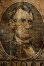 Vintage dollar background president Lincoln portrait