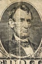 Vintage dollar background president Lincoln portrait