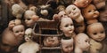 Vintage dolls heads Royalty Free Stock Photo