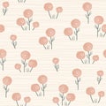 Vintage doodle roses seamless pattern. Pastel pink flowers and lines on beige background. Vector illustration art for Royalty Free Stock Photo