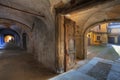 Vintage door and ancient passage in Saluzzo.