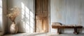 Vintage Door And Bench, Tastefully Blending Rustic Charm And Modern Interiors