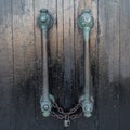 Vintage Door Handle Chain Lock Royalty Free Stock Photo