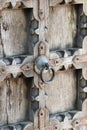 A vintage door knocker on the old door Royalty Free Stock Photo