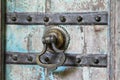 A vintage door knocker on the old door Royalty Free Stock Photo