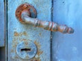 Vintage door lock with rust