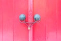 Vintage door pull with lock Royalty Free Stock Photo