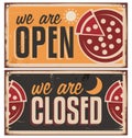 Vintage door signs set for pizzeria or restaurant Royalty Free Stock Photo