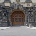 Vintage door and statues, Dresden Germany Royalty Free Stock Photo