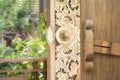 Vintage door of thai style home usage