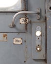 Vintage door on the train compartment Royalty Free Stock Photo