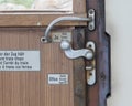 Vintage door on the train compartment Royalty Free Stock Photo