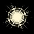 Vintage dotwork star, sunburst or explosion with rays Royalty Free Stock Photo