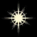 Vintage dotwork star, sunburst or explosion with rays Royalty Free Stock Photo