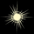 Vintage dotwork star, sunburst or explosion with rays Royalty Free Stock Photo