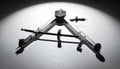 Vintage Drafting Compass Tool on a Spotlighted Background Royalty Free Stock Photo