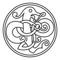 Vintage Dragon. Illustration in the Scandinavian Celtic style