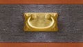 Vintage drawer handle on a wooden Royalty Free Stock Photo