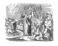 Vintage Drawing of Biblical Prophet Elijah on Mount Carmel Asking God for Fire Defeating Prophets of Baal.Bible,Old Royalty Free Stock Photo