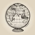 Vintage drawing of a globe Royalty Free Stock Photo