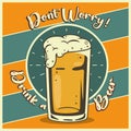 Vintage Drink a beer poster Vector