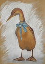 Vintage duck pastel illustration