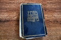 Vintage dusty Hebrew Bible book Tanakh Tanach on a background of wood, Israel