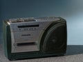 Vintage Dusty old Philips radio with one cassette player with cassette tape.