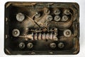 Vintage dusty old radio device