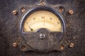 Vintage dusty round industry meter Royalty Free Stock Photo