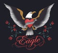 Vintage eagle tattoo hand drawn