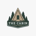 Vintage Earthy Tiny house, hut, cottage, cabin logo vector