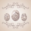 Vintage Easter background with eggs