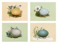 Vintage Easter Card. Set 3. Royalty Free Stock Photo
