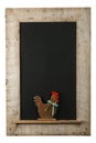 Vintage Easter Chicken Roosters Chalkboard Reclaimed Wood Frame