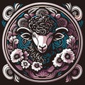Vintage Eccentric Sheep Emblem