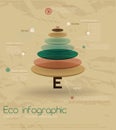 Vintage eco infographic with fir-tree. Royalty Free Stock Photo