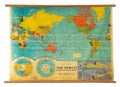 Vintage education color world map