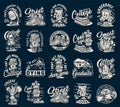 Vintage education monochrome emblems