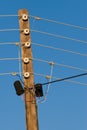 Vintage electricity pole Royalty Free Stock Photo