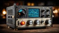 Vintage Electronic Oscilloscope Displaying Complex Waveforms and Controls Royalty Free Stock Photo