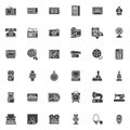 Vintage electronics devices vector icons set