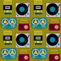 Vintage electronics seamless pattern Royalty Free Stock Photo