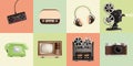 Vintage Electronics Square Compositions