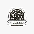 Vintage elegance emblem pizza logo vector template