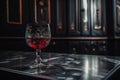 Vintage Elegance: Red Wine on Black Marble