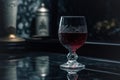 Vintage Elegance: Red Wine on Black Marble